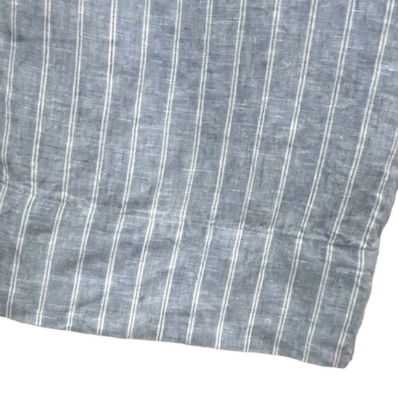 Everlane Linen Square Neck Blue Pinstripe Button Down Tie Front Jumpsuit 2 NWOT - Picture 9 of 14